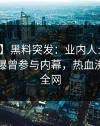 【爆料】黑料突发：业内人士在傍晚时刻被曝曾参与内幕，热血沸腾席卷全网